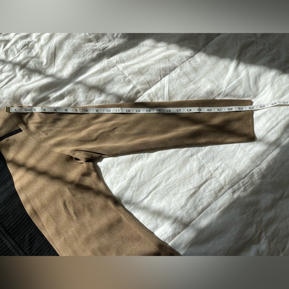 Exclusively Misook Tan & Black Zip Front Knit Jacket | Collared Sweater S - Picture 8 of 8